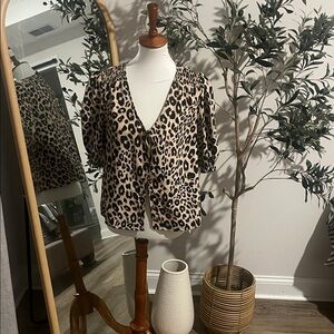 Sanctuary Leopard Print V-Neck Blouse